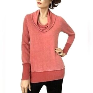 Lucky Brand Womens Terry Brushed Long Sleeve Cropped Cowl Neck Sweatshirt Sz S